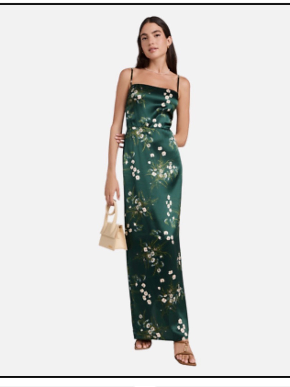 Reformation Emerald Green Frankie Silk Dress - Picture 2 of 8